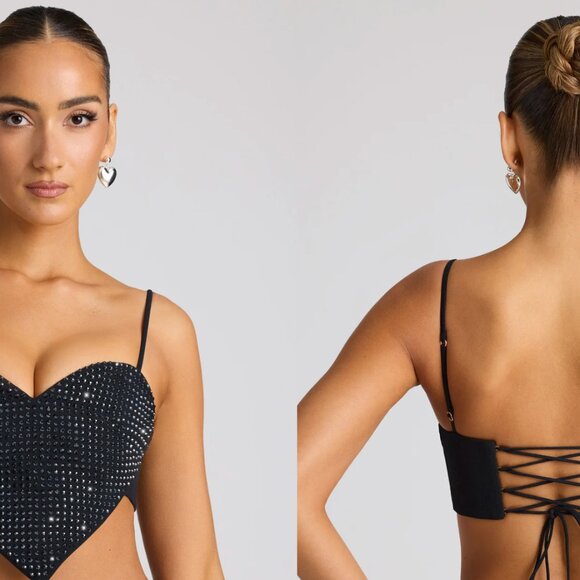 COPY - COPY - Oh Polly heart shaped corset top studded diamond - Size 2 - Picture 5 of 5